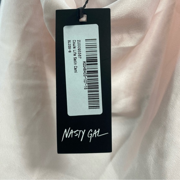 NTW Nasty Gal Women's Cowl Satin Cami Top Blush Light Pink Size 4 BRAND NEW! - Picture 7 of 10